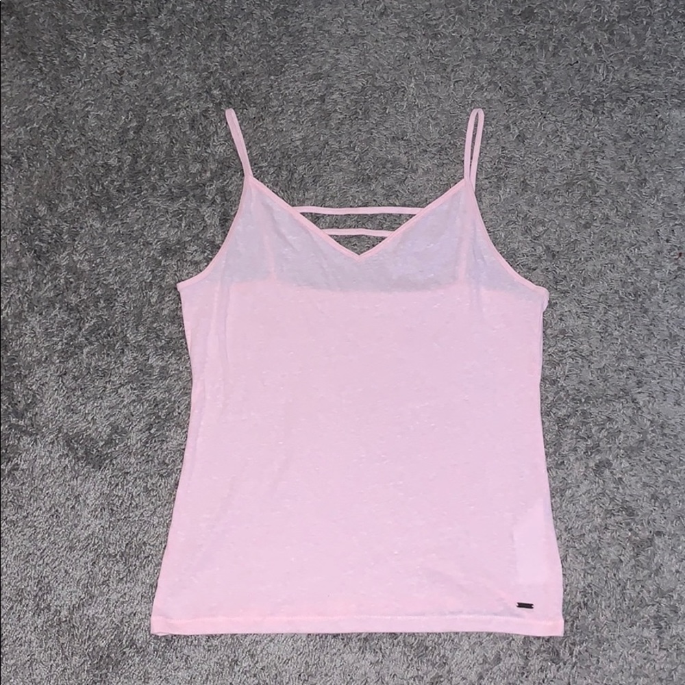 Pink strappy tank top